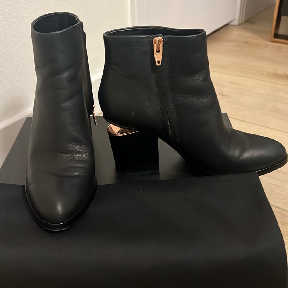 Alexander Wang Gabi black booties with gold wedge Size 36